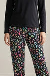 Zivame Buttersoft Knit Poly Pyjama Set - Black Beauty — thumbnail 6